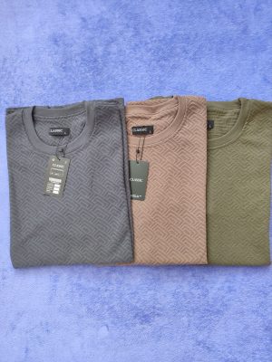 تیشرت مراکشی یقه گرد طرح هندسی